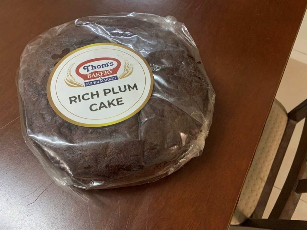 Thom’s Bakery rich plum cake wrapped and packed in Frazer Town Bengaluru