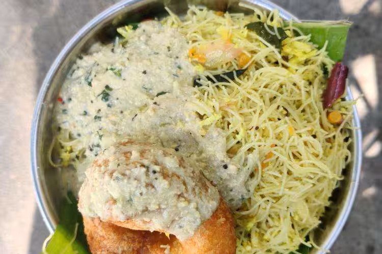 Savige Bath with coconut chutney at Sri Raghavendra Stores Malleshwaram Bangalore