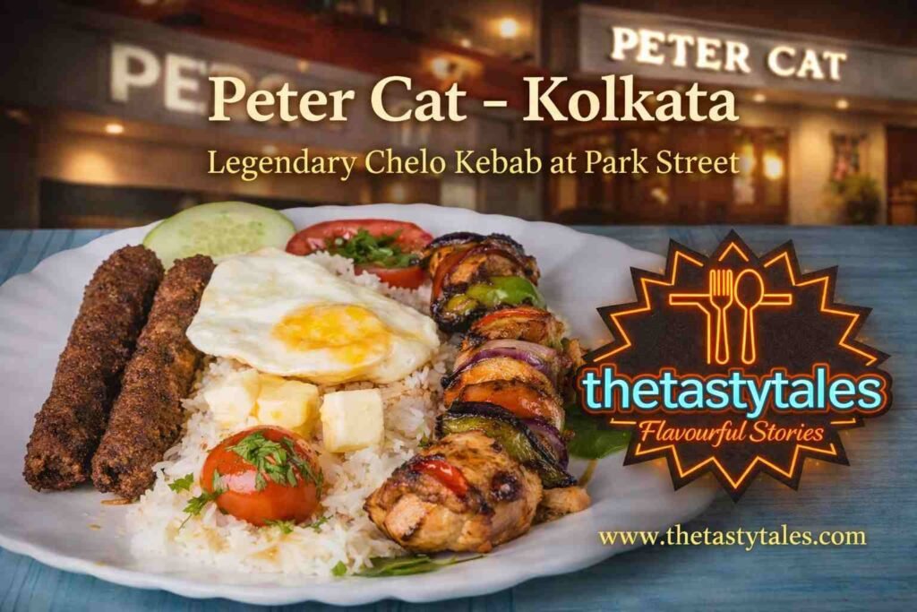 Peter Cat Kolkata Chelo Kebab with logo and website TheTastyTales featured image