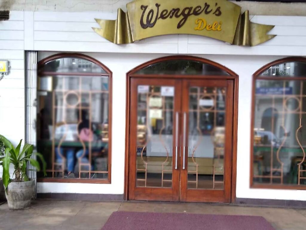Entrance of Wenger’s Deli in Connaught Place, New Delhi.