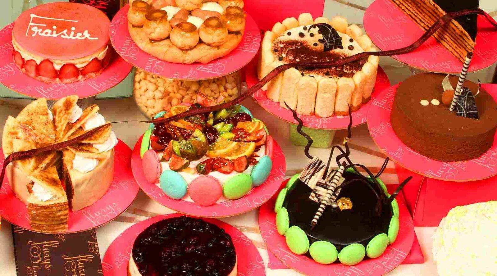 Flurys Kolkata cakes pastries dessert collection strawberry cake bakery items