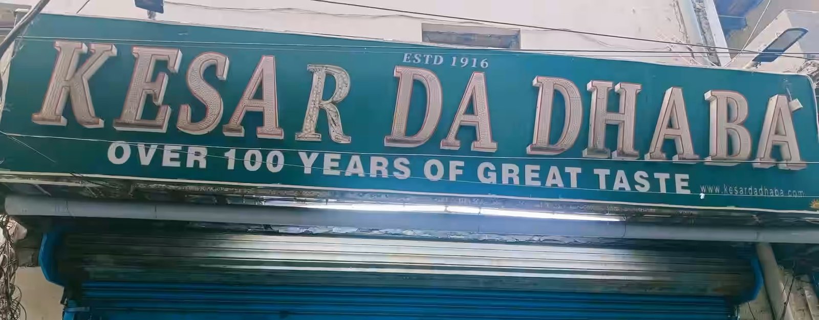 Kesar Da Dhaba Amritsar signboard established 1916 over 100 years great taste