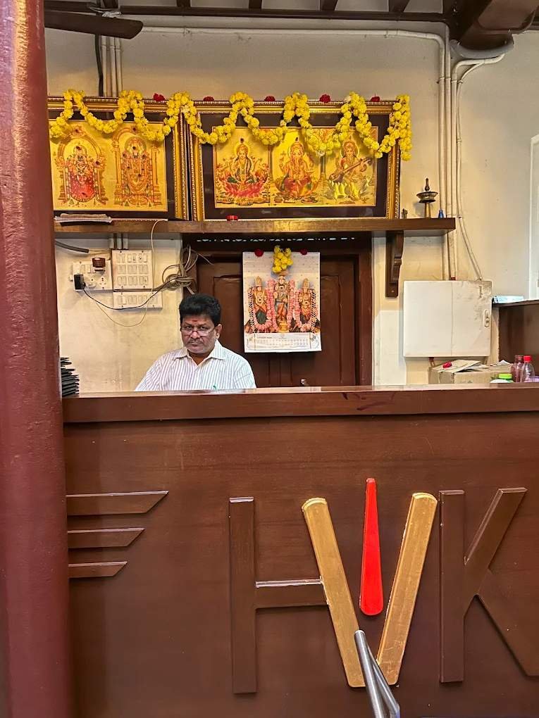 Reception counter inside House of Venu Krishna vegetarian restaurant