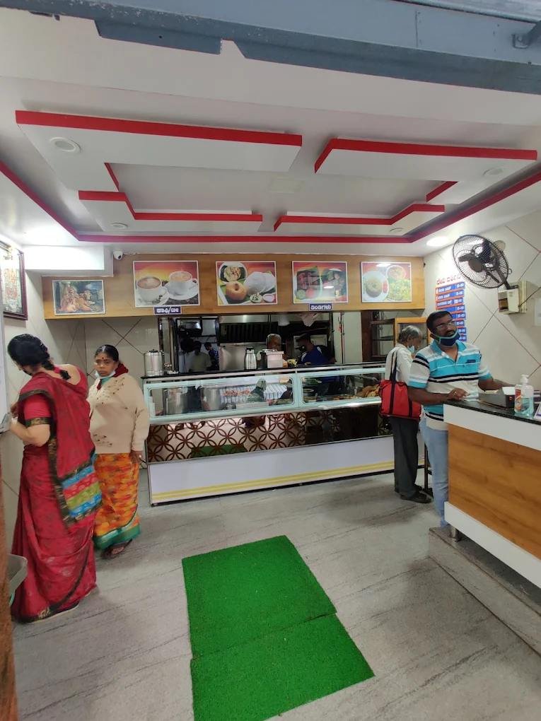 Inside seating and counter area of Sri Devi Darshini Bengaluru