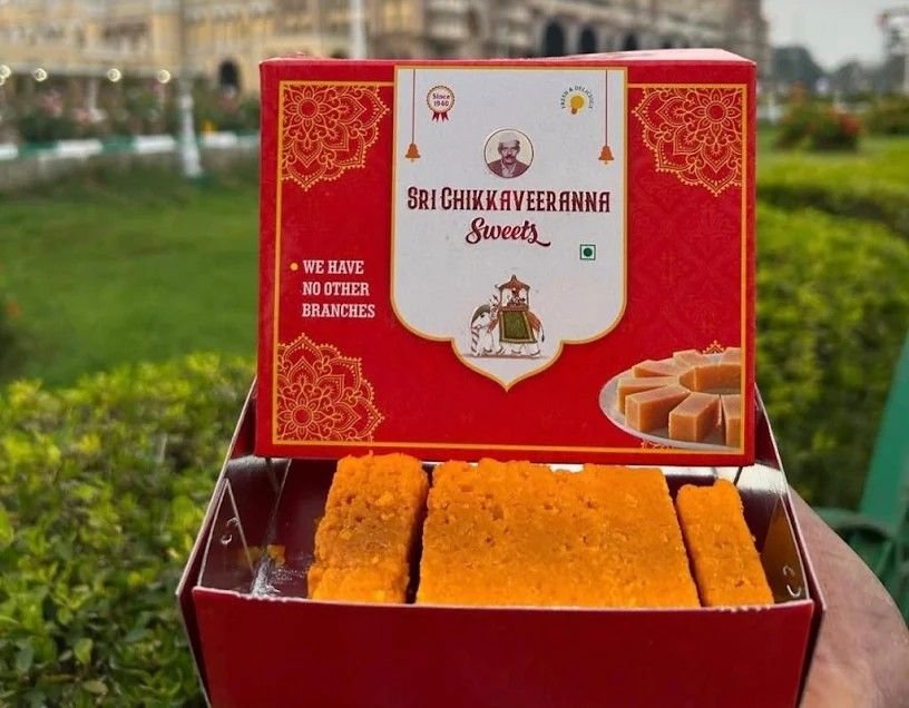 Fresh Mysore Pak from Sri Chikkaveeranna Sweets Stall in Vijayapura Karnataka