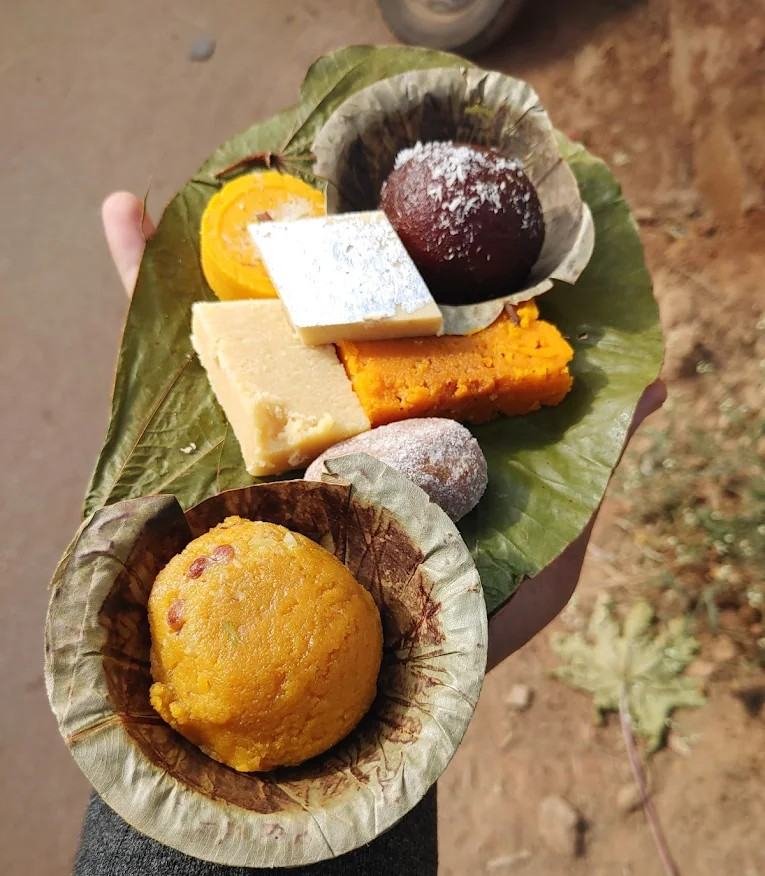 Traditional Karnataka sweets served at Sri Chikkaveeranna Sweets Stall Vijayapura