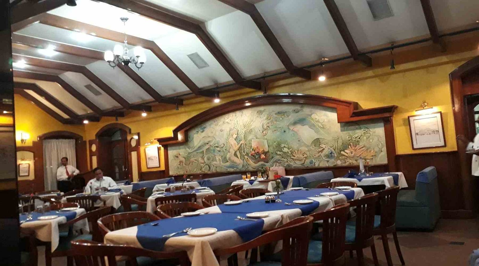 Vintage interiors of Koshy's Restaurant on St. Marks Road Bangalore