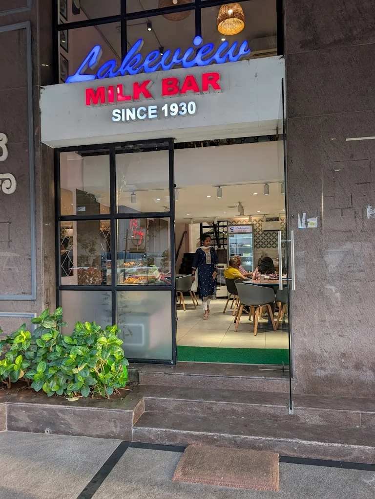 Lakeview Milkbar Bengaluru entrance on MG Road with iconic Since 1930 signage